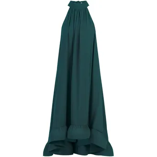 APART Fashion Damen Babydoll Chiffon Kleid, hoher Halsausschnitt, asymmetrischer Saum, Geraffter Volant, fließendes Midikleid in A-Linie, ärmelloses voll gefüttertes Sommer Abendkleid