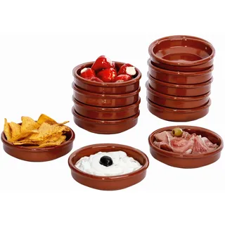 MamboCat Cazuela Schale Bruno Tonware I 12er Set I Ø 12 cm I Größe S I Mediterran I Glasiert I Unikat Handarbeit I Antike/Vintage I Mittelalter I Wikinger