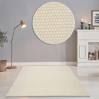THEKO Alpen Wendeteppich 40 x 60 cm Beige/Weiß