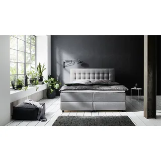 Atlantic Home Collection LILO Boxbett Massivholz, grau 160 x 200cm