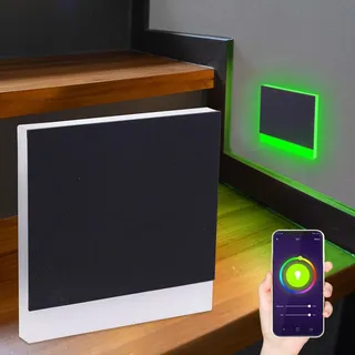 LED Treppenleuchte eckig schwarz - Lichtfarbe: Smart Tuya RGB CCT 3W - Lichtaust...