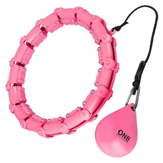 OHA02 Hula Hop Pink mit Einsätzen und einem Fitnessgewicht - Rosa