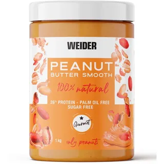 Weider Peanut Butter - Erdnussbutter - 100 Prozent gemahlene Erdnüsse - 100 Prozent natürlich - ohne Konservierungsstoffe - ohne Palmöl - ohne Salzzusatz - vegan - cremige Textur - 1 kg