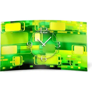 Retro grün Designer Wanduhr modernes Wanduhren Design leise kein ticken dixtime 3D-0247 - Gelb