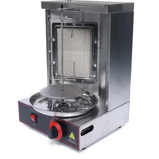 Gasgrill - Einflammiger BBQ-Tischgrill - 22 Brennerköpfe 360° gleichmäßige Hitze 220V EU-Stecker Für Gastronomie Outdoor - Silber