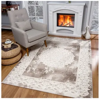 Sanat Teppich SANAT "Harmony 3205" Gr. 4, beige, B:160cm H:12mm L:220cm, Kunstfaser, Teppiche, Teppich, Wohnzimmer, Orient Optik, Kurzflor, Schlafzimmer, auch als Läufer