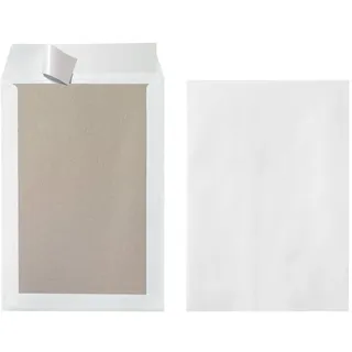 Herlitz Papprückwandtaschen DIN B4 ohne Fenster weiß 10 Stück eingeschweißt mit Haftklebung