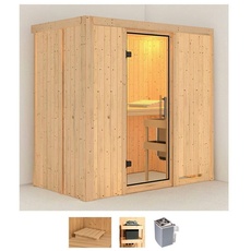 Bild Sauna »Vada«, (Set), 9 KW-Ofen mit integrierter Steuerung beige