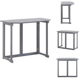 vidaXL Klappbarer Balkontisch 90 x 50 x 74 cm Massivholz Akazie - Gartentische - Grau