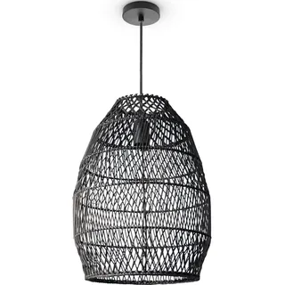 Paco Home Pendelleuchte »VIHMO«, Leuchtmittel E27 ohne Leuchtmittel, Rattan Esstisch Pendellampe LED Boho Rustikal Korblampen Küche E27, schwarz