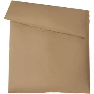 aqua-textil Luxury Bettwäsche zum Kombinieren 155 x 220 cm Deckenbezug Taupe Baumwolle Mako Satin Bettbezug