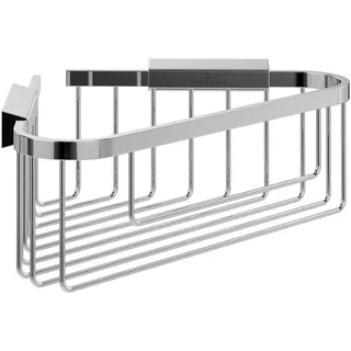 Villeroy & Boch Elements Tender Eck-Duschkorb, Duschablage Ecke für Wandmontage, Eck-Duschregal aus Zink für Hygieneartikel, Zubehör Dusche, 260 x 206 x 82 mm – Chrom