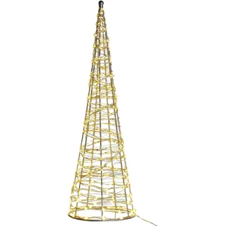 BELIANI Outdoor Weihnachtsbeleuchtung LED Tannenbaum Silber Eisen 57 cm mit Stromanschluss Weihnachtsdeko für Innen Außen - Silber