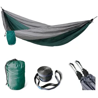 Svita Hängematte Outdoor Ultraleicht Camping Befestigung 1-2 Personen Grün Hellgrau