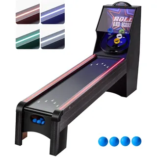 VEVOR 9 Fuß Roll und Score klassischer Arcade-Spieltisch, Indoor-Spielset mit elektronischer LED-Punkteanzeige, automatischer Ballrückgabe für Hausparty vier Bälle enthalten