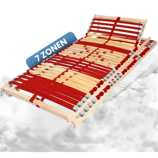 Coemo 2 Stk. Lattenrost RUBY K 80×200 cm, 7-Zonen, 28 Leisten, Kopfteil verstellbar