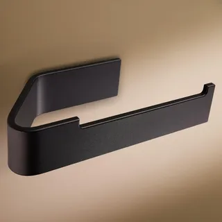 Designfabrik Hamburg Toilettenpapierhalter ohne Bohren | Klopapierhalter zum Kleben | Klorollenhalter Bad | WC Rollenhalter selbstklebend | Toilettenpapierhalter Schwarz | Modernes Design