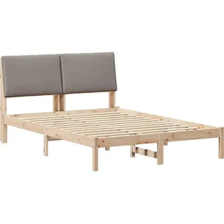 vidaXL Bettgestell Braun und Taupe 140 x 200 cm Massivholz Kiefer - Braun