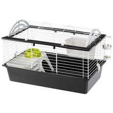 FERPLAST Nagetierkäfig CASITA 80 für Meerschweinchen, Meerschweinchen, aus Metall, inklusive Zubehör: Futterkrippe, Trinkflasche, Schüssel, Haus. 78x48xh50cm