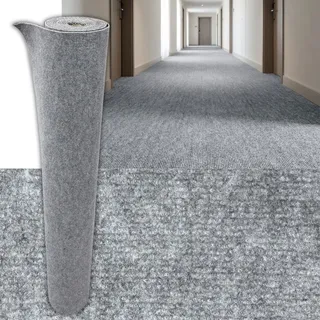 Selbstklebender Teppichboden 6 m2 – 120×500 cm Teppich Rolle, 5 mm stark, geruchslos, schnell verlegbar, Bodenbelag für Wohnzimmer, Büro, Kinderzimmer (Hellgrau SXP-TWDT-006, 6m2)