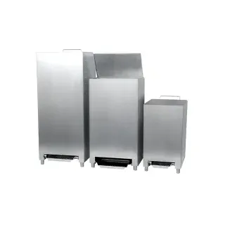 ingo-man® plus NWB Abfallbehälter, Selbst schließende Abfallbox, Edelstahl, geschliffen, 50 Liter