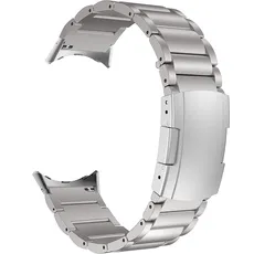 MaKTech Titan-Armband für Google Watch, Metallarmband Inklusive Adapter mit Schildkrötenschnalle für Google Pixel Watch 2022 (Silber Grau)