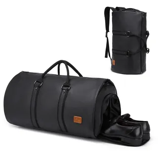 seyfocnia Anzugtasche Herren Kleidersack, Wandelbare Reise-Kleidertasche mit Fächern, 3-in-1 Handgepäcktasche, Faltbare Weekender Reisetasche, Kleidersack für Anzug für Herren, Wandelbares Schwarz