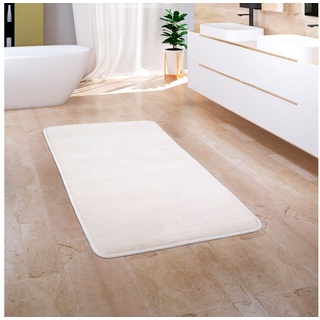 Paco Home Badematte Badteppich Badvorleger Flauschig Memory Foam 3D Creme 3, 65x120 cm -