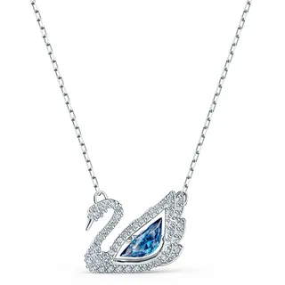 Swarovski Swan Halskette Schwan Blau Rhodiniert