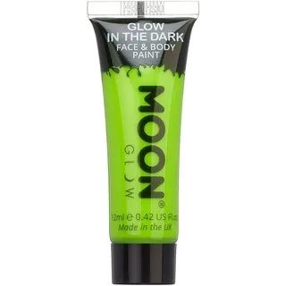 Moon Glow, im Dunkeln leuchtende Gesichts- und Körperfarbe, phosphoreszierend, zum Leuchten aufladen (Grün, 12 ml)