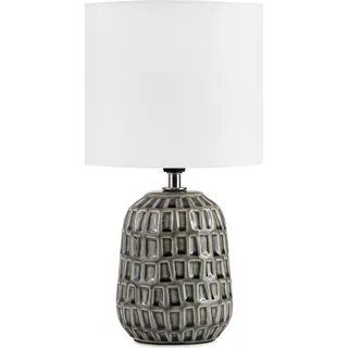 Konsimo Nachttischlampe STANDI, Grau, Keramik/Stoff, 31,5x16,5x11cm - Grau