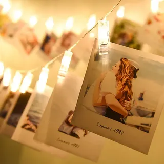 10 LED-Fotoklammern Lichterketten, 1,5 m, Lichterketten für Foto Heringe, batteriebetriebene Weihnachtslichterketten, ideal zum Aufhängen von Fotos, Notizen, Malereikarten und Memos für den Innen