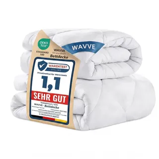 WAVVE Bettdecke 155x220 4 Jahreszeiten 2 teilig - Ganzjahresdecke 155x220cm 300gsm+ Sommerdecke 155 x 220 150gsm=Winterdecke 450gsm, Steppdecke 220x155 für Vierjahreszeiten/Sommer/Winter