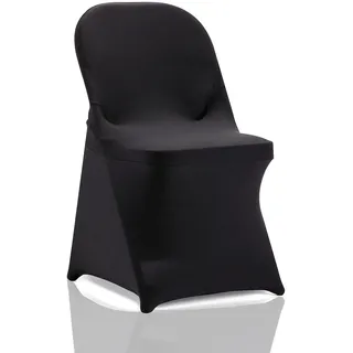 bricia 20 Stück Schwarze Stretch-Spandex-Klappstuhlhussen, Esszimmerstuhlhussen, Stretch-Stuhlhussen für Hochzeit, Bankett und Party