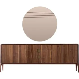 Modern Kommode mit Spiegel Minimalistisch Anrichte Esszimmer Sideboard - Braun