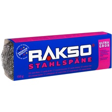 RAKSO Stahlspäne ultragrob - 150g, 1 Banderole, entrosten von Metalloberflächen, entfernt sehr groben Schmutz, Dämm -, Filtermaterial