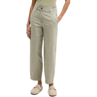 7/8-Hose MARC O'POLO "MINU Barrel", Damen, Gr. 44, N-Gr, ashy moss, Twill, Obermaterial: 98% Baumwolle, 2% Elasthan, 7/8-Länge, Hosen 7/8-Hose, Model Minu barrel aus Organic Cotton-Twill, Barrel Fit