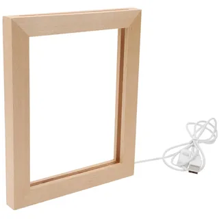 Cabilock Leuchtender Bilderrahmen Mit Led Usb-Fotorahmen Aus Holz 6.69X5.12 Zoll Tischrahmen Für Fotos Bilder Und Getrocknete Blumen Wohnkultur Für Zuhause