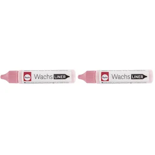 Rayher 31500262 Wachs-Liner, rosa, Flasche 30 ml, zum Kerzen bemalen, Wachsstift, Flüssigwachs zum Malen direkt aus der Flasche, Babyrosa (Packung mit 2)