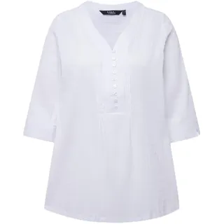 Ulla Popken Damen große Größen Übergrößen Plus Size Tunika, Bubble Qualität, 3/4-Ärmel schneeweiß 42+ 797450200-42+