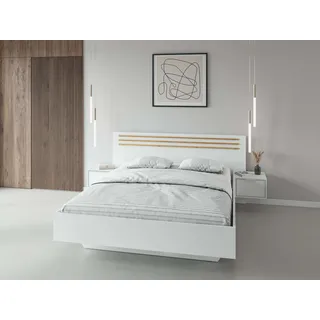 Home Affaire »Bettgestell Calera mit zwei Nachttischen (Schlaffläche 180x200 cm)« weiß (weiß, weiß, weiß), B:265cm H:96cm L:204cm, Betten, Bett, mit Schubladen, Bettgestell, mit Schubladen, BxTxH 265x204x96 cm,