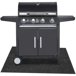 Izrielar Grillteppich, Grillmatte 75x120 cm, rutschfeste Unterlage für Grill und Outdoor-Geräte, ölbeständig, Bodenschutz für Garten und Terrasse - Grau
