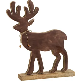 J-Line Figur Rentier Holz Braun Large