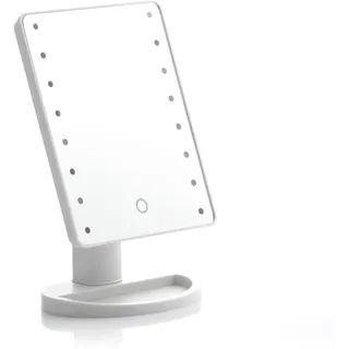 InnovaGoods - LED Tischspiegel Perflex, 16 LED Beleuchtung mit Einstellbarer Intensität, Touch-Taste, 180o neigbar, Weiß, Mediano, Glas, Bunt