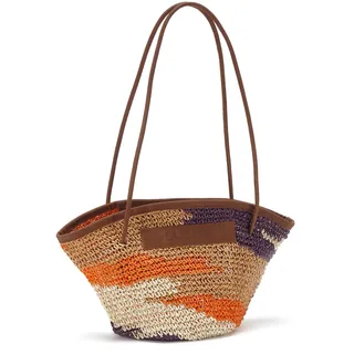 LASCANA Shopper "Strandtasche, Schultertasche, Korbtasche, Tragetasche, Einkaufstasche" Handtasche in modischer Bast-Optik, bunt