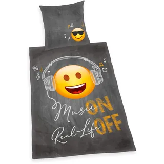 Herding Emot!x 4459272039 - Bettwäsche, 80x80 cm + 155x220 cm, 100% Baumwolle