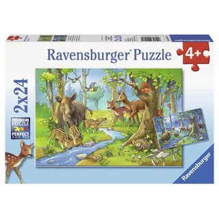 2 x 24 Teile Ravensburger Kinder Puzzle Tiere des Waldes 09117