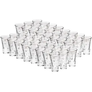 Schnapsglas VAN WELL "Stamper geeicht mit Rotring Dublino 2 cl + 4cl 48er Set transparent", bunt (transparent), B:5cm H:9cm Ø:5cm, Glas, Trinkgefäße, Schnapsglas, Spülmaschinenfest