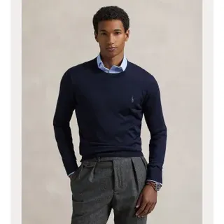 Polo Ralph Lauren für Herren. 710946143001 Waschbarer Wollpullover Slim Fit navy (M), Lässig, Wolle, Marine