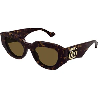 GUCCI Womens GG1421S Sunglasses, Havana-Havana-Brown, 51
